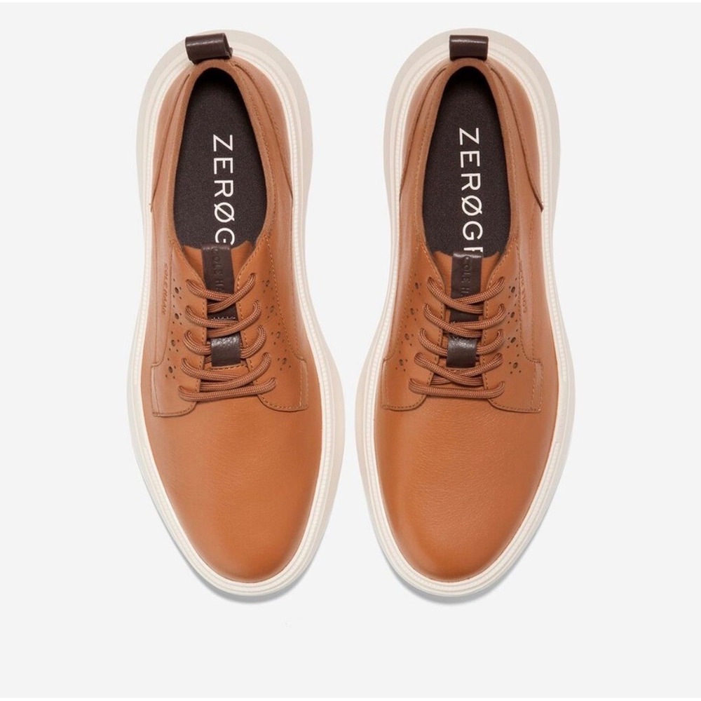 Cole Haan Zerogrand Men British Tan Leather Oxford Sneaker Shoes